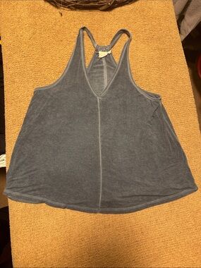 White Crow Washed Blue Racerback V-Neck Tank